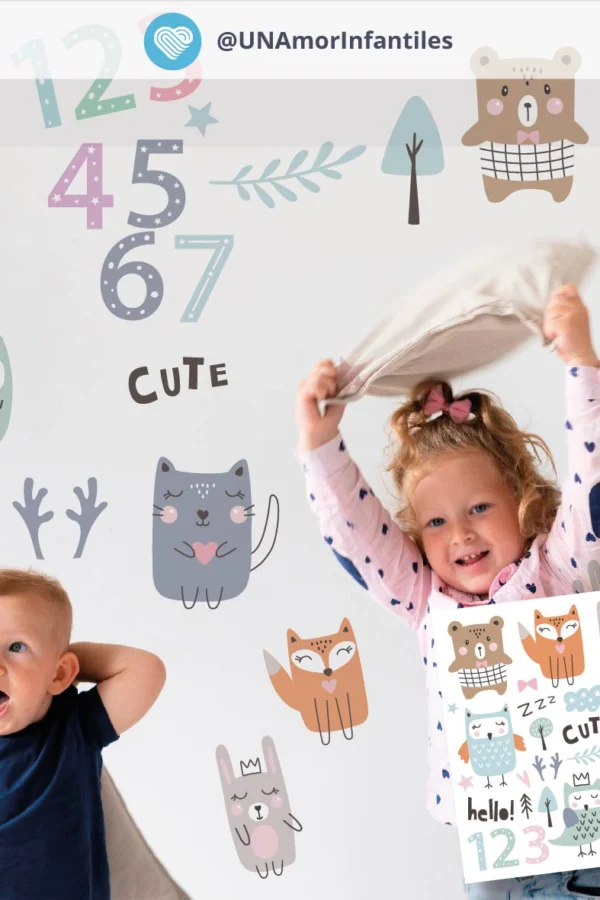 VINILO DECORATIVO - PLANCHA ANIMALITOS NORDICOS - 3113