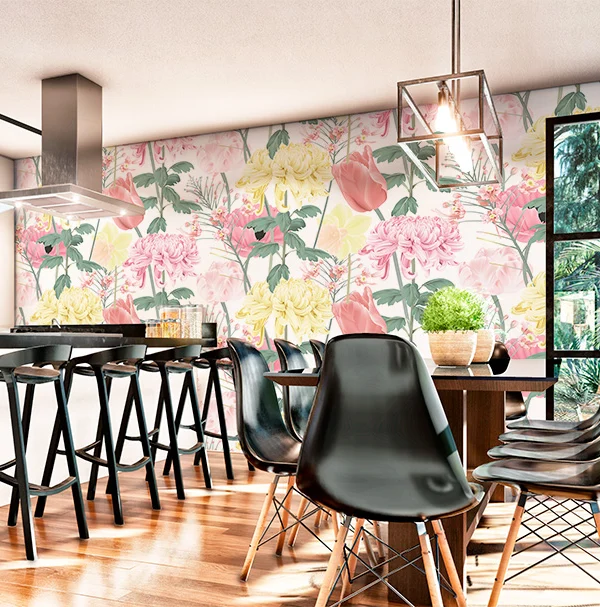 VINILO MULTIUSO - FLORAL FONDO BLANCO - 176