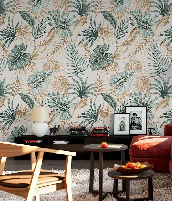 VINILO MULTIUSOS RAMAS Y HOJAS DORADAS