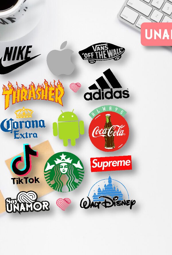 Planchita de Stickers adhesivos Marcas - 7521