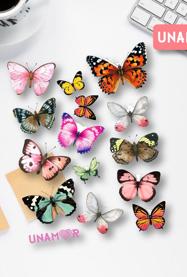 Planchita de Stickers adhesivos Mariposas - 7527