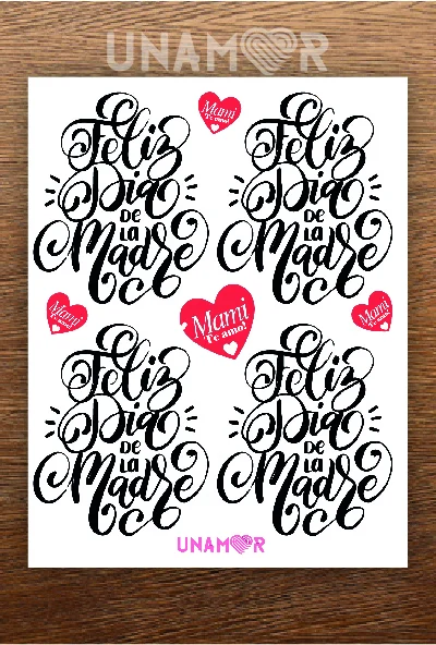 VINILO DECORATIVO - STICKER MAMA FELIZ DIA - 7713