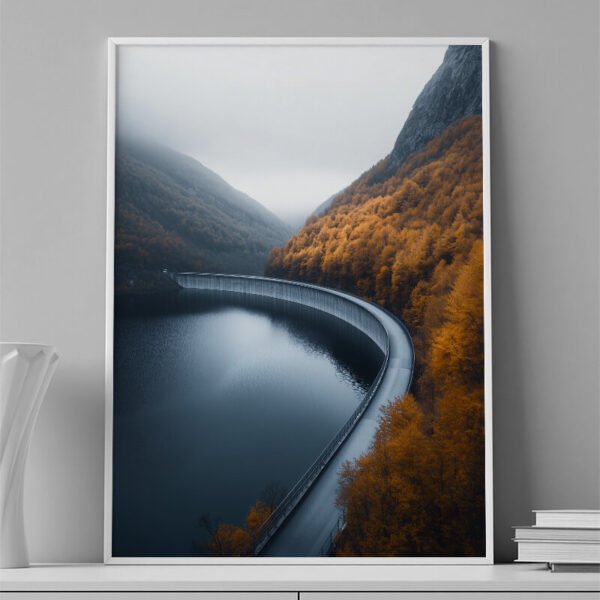 VINILO DECORATIVO - LAMINA AERIAL PAISAJE LAGO - 0012