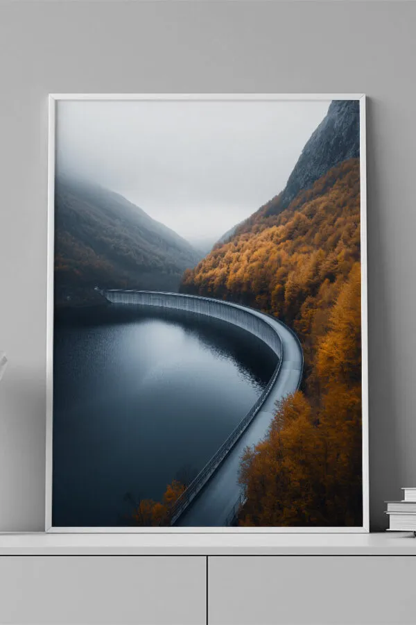 VINILO DECORATIVO - LAMINA AERIAL PAISAJE LAGO - 0012