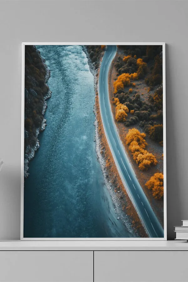 VINILO DECORATIVO - LAMINA AERIAL PAISAJE RIO - 0015