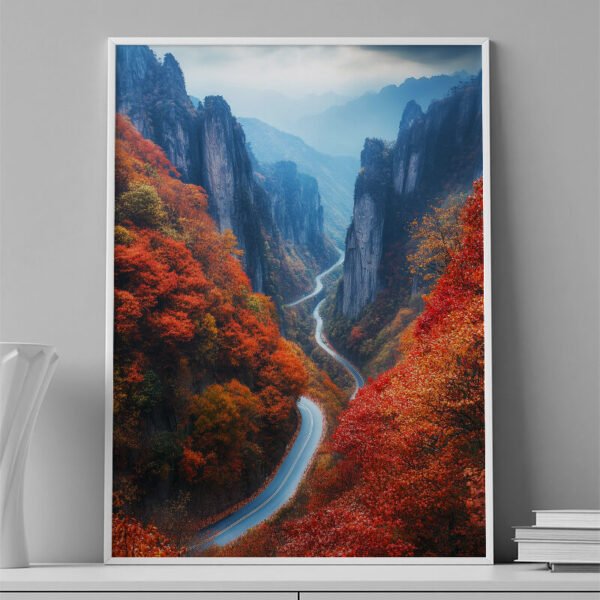 VINILO DECORATIVO - LAMINA AERIAL PAISAJE OTOÑO - 0016