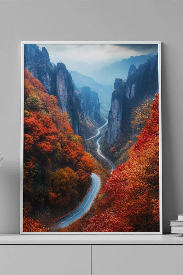 VINILO DECORATIVO - LAMINA AERIAL PAISAJE OTOÑO - 0016