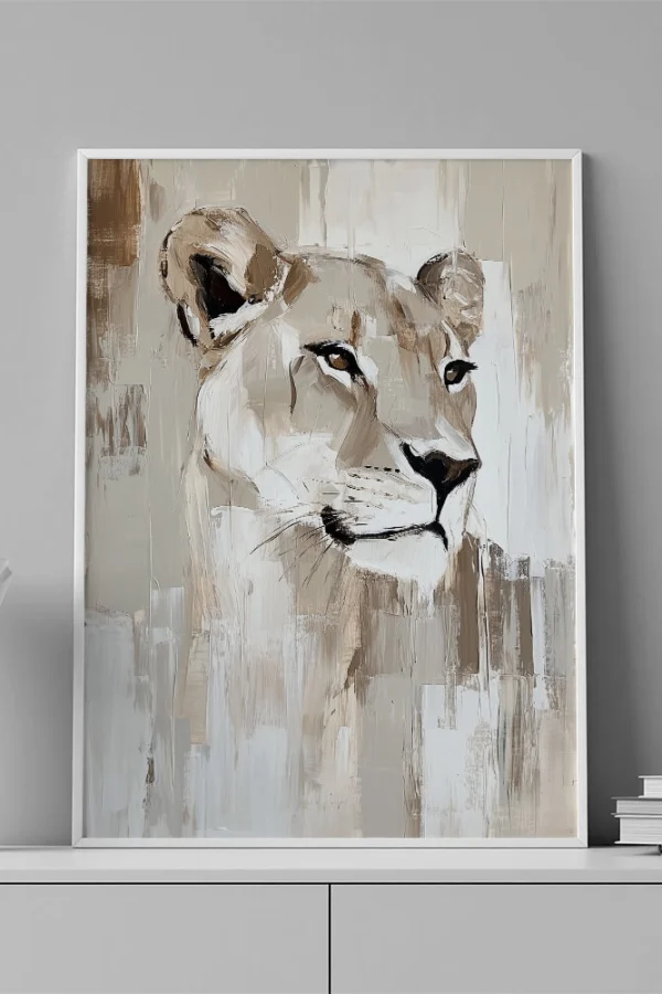 VINILO DECORATIVO - LAMINA ANIMAL LEONA - 0069