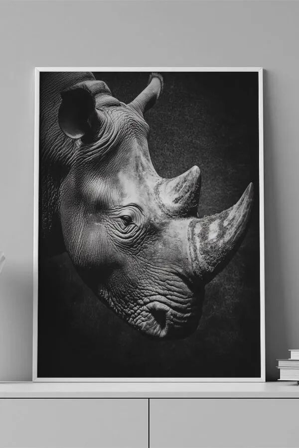 VINILO DECORATIVO - LAMINA ANIMAL RINOCERONTE - 0114