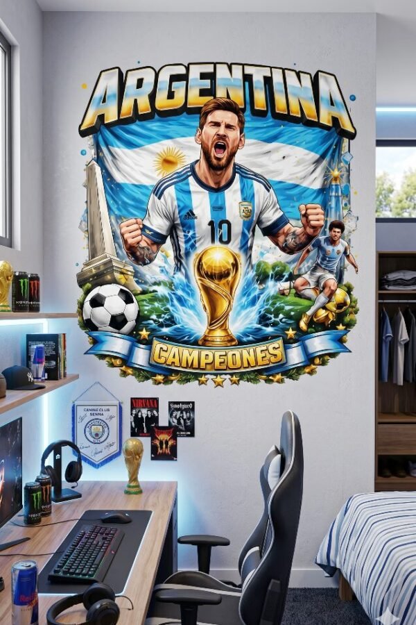 VINILO DECORATIVO - ARGENTINA MESSI COPA - 2616