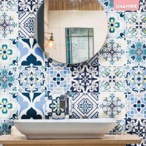 VINILO PARA AZULEJOS - AZUL FLORAL -5514