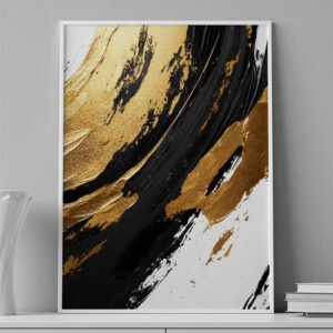 LAMINAS - BRUSH - 0028 - ACUARELA NEGRO Y DORADO