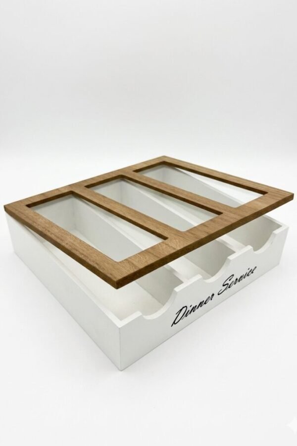 CAJA DE TE MADERA Y VIDRIO