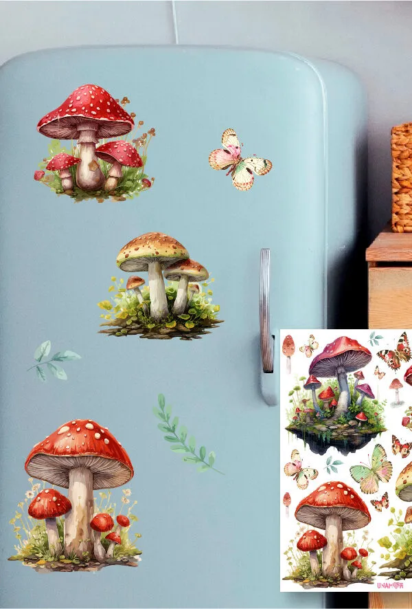 VINILO DECORATIVO - PLANCHA SET DE HONGUITOS - 3160