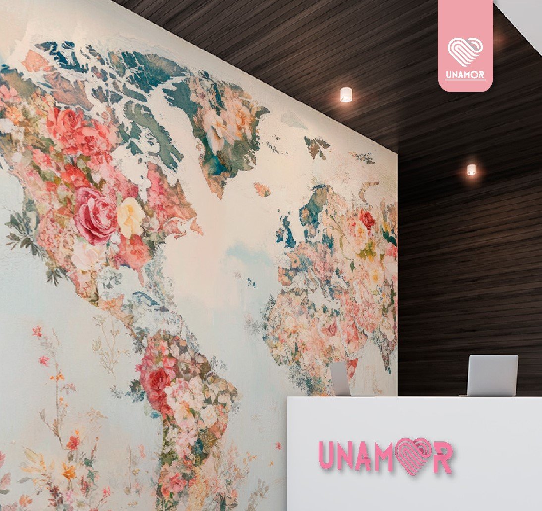 CATALOGO UNAMOR MURALES 12 MURAL MAPA MUNDI FLORES