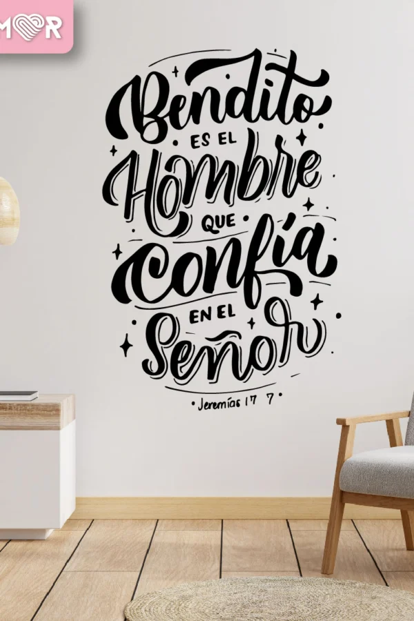 VINILO DECORATIVO - BENDITO EL HOMBRE - 1528
