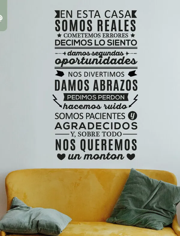 VINILO DECORATIVO - EN ESTA CASA - 1162