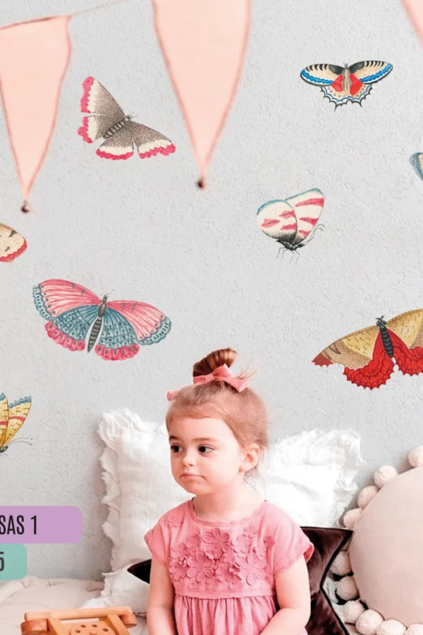 VINILO DECORATIVO - PLANCHA MARIPOSAS PASTEL - 3115