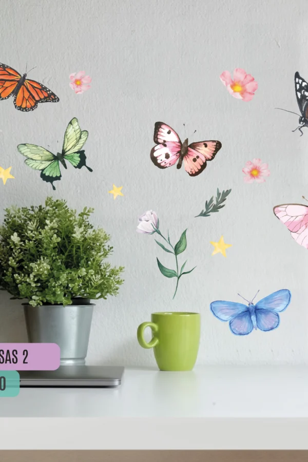 VINILO DECORATIVO - PLANCHA MARIPOSAS ART - 3120