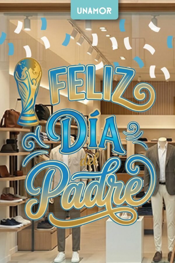 VINILO DECORATIVO - FELIZ DÍA DEL PADRE COPA - 2640
