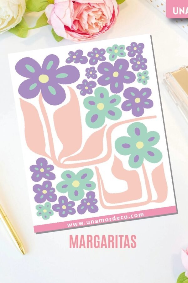 VINILO DECO INDIVIDUALES - MARGARITAS