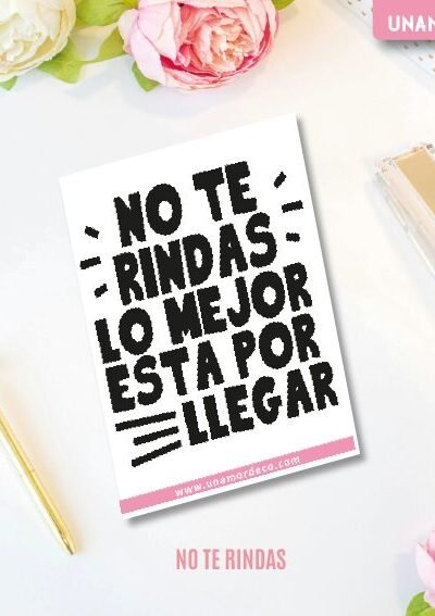 VINILO DECO INDIVIDUALES - NO TE RINDAS