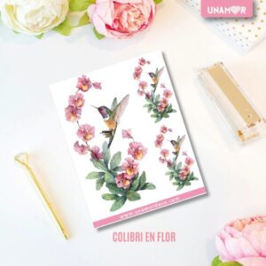 VINILO DECO INDIVIDUALES - COLIBRI EN FLOR