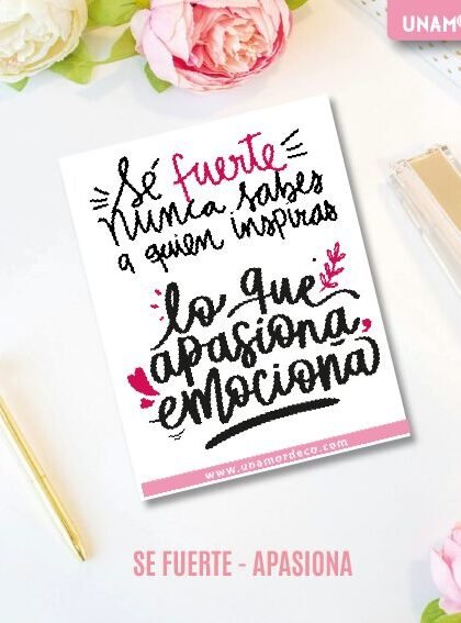 VINILO DECO INDIVIDUALES - SE FUERTE APASIONA