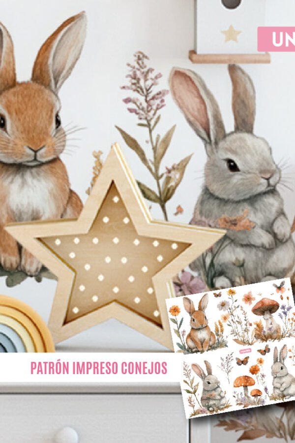 PATRÓN IMPRESO CONEJOS - PATP 153
