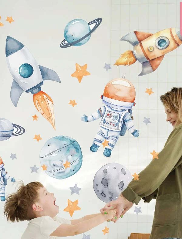 VINILO DECORATIVO - PLANCHA ASTRONAUTAS - 3266