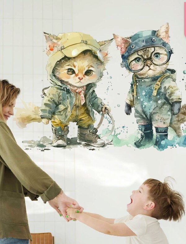 vinilo de gatitos amigos