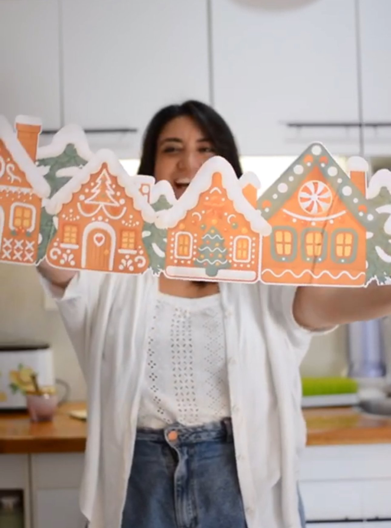 PUBLITO JENGIBRE CASITAS VINILO DECORATIVO - TIRA PUEBLO NAVIDEÑO JENGIBRE - 5131