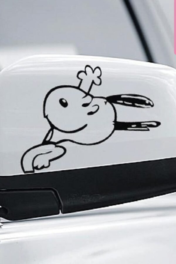 VIN 958 - VINILO PARA ESPEJOS RETROVISORES DE AUTO - SNOOPY MINI X2