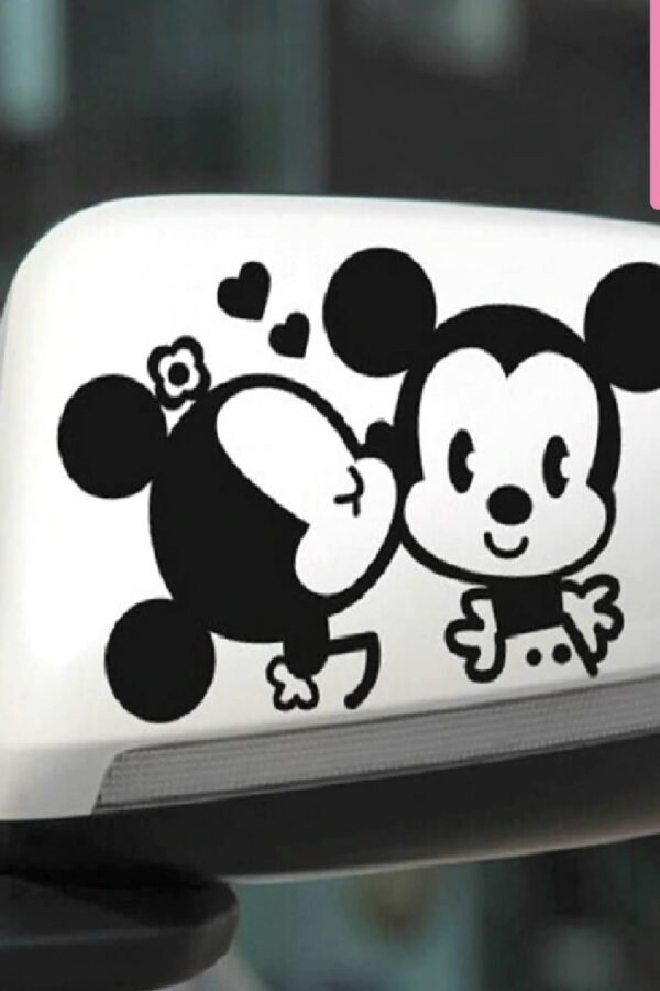 VIN 960 - VINILO PARA ESPEJOS RETROVISORES DE AUTO - MICKEY & MINNIE X2