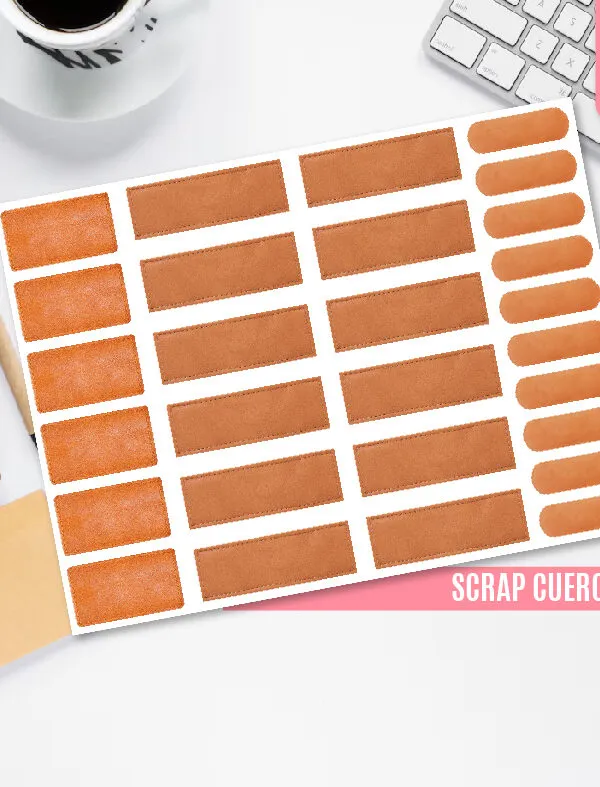 Etiquetas adhesivas rotuladoras simil cuero