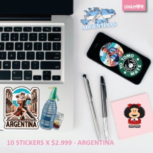 STICKERS INDIVIDUALES X10 - ARGENTINA MAFALDA MALVINAS