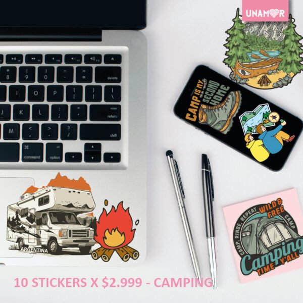 STICKERS INDIVIDUALES X10 - CAMPING