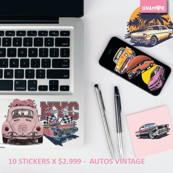 STICKERS INDIVIDUALES X10 - AUTOS VINTAGE