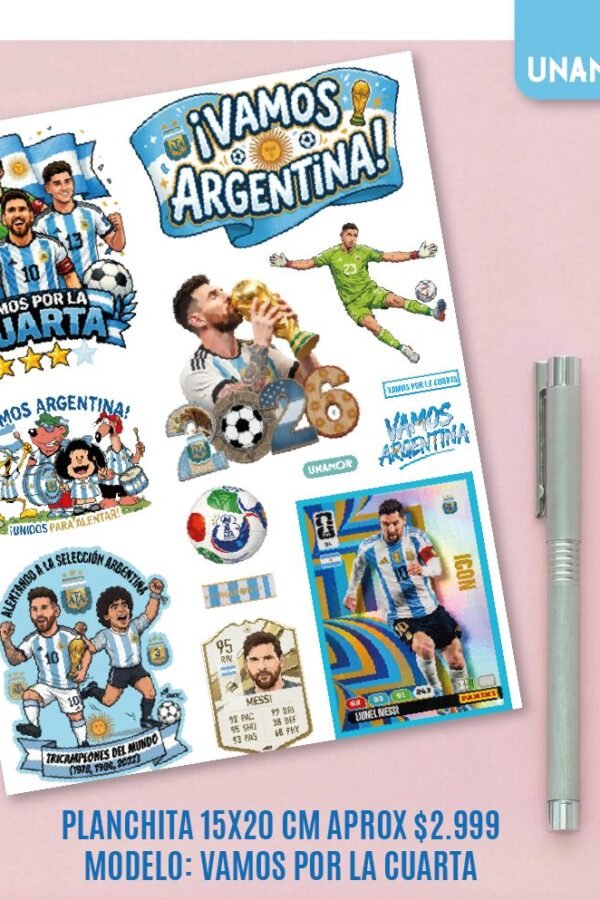 VINILO DECORATIVO - PLANCHA STICKERS VAMOS POR LA CUARTA