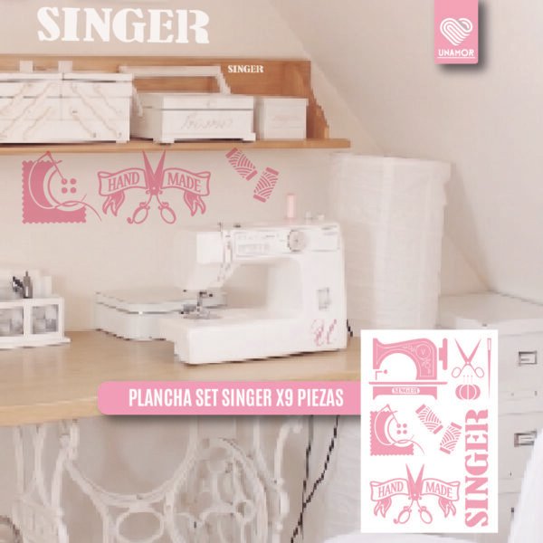 VINILO DECORATIVO - PLANCHA SET SINGER X16 PIEZAS