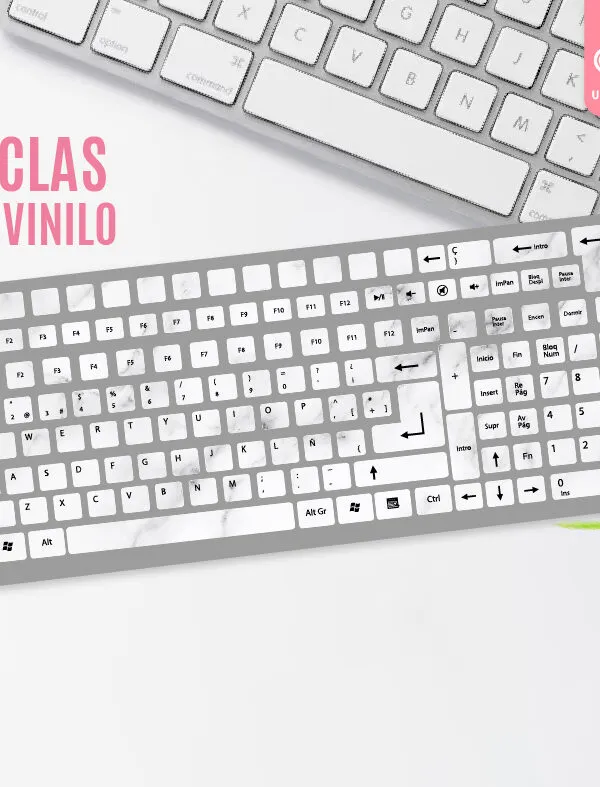 VINILO DECORATIVO - TECLADO GRANDE MARMOL - 9020