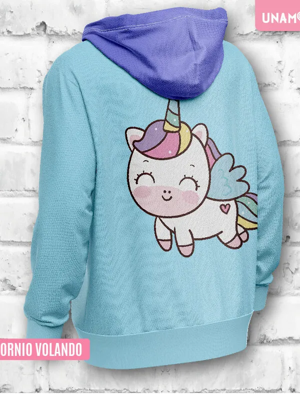 ESTAMPA TEXTIL - UNICORNIO VOLANDO