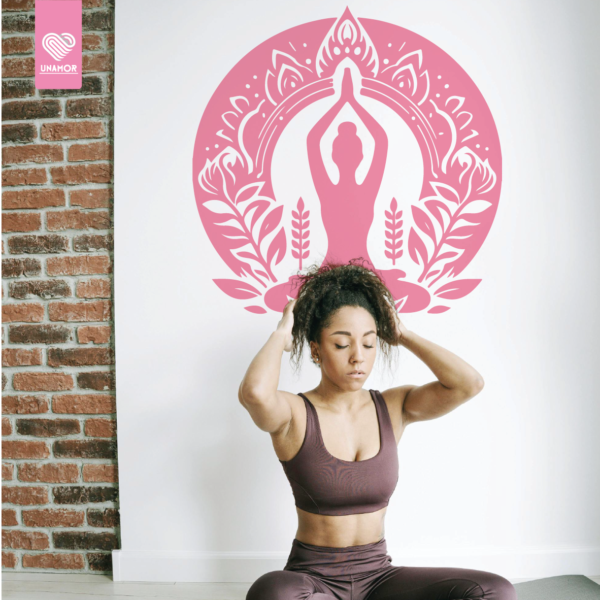 VINILO DECORATIVO - YOGA FLORAL - 1012