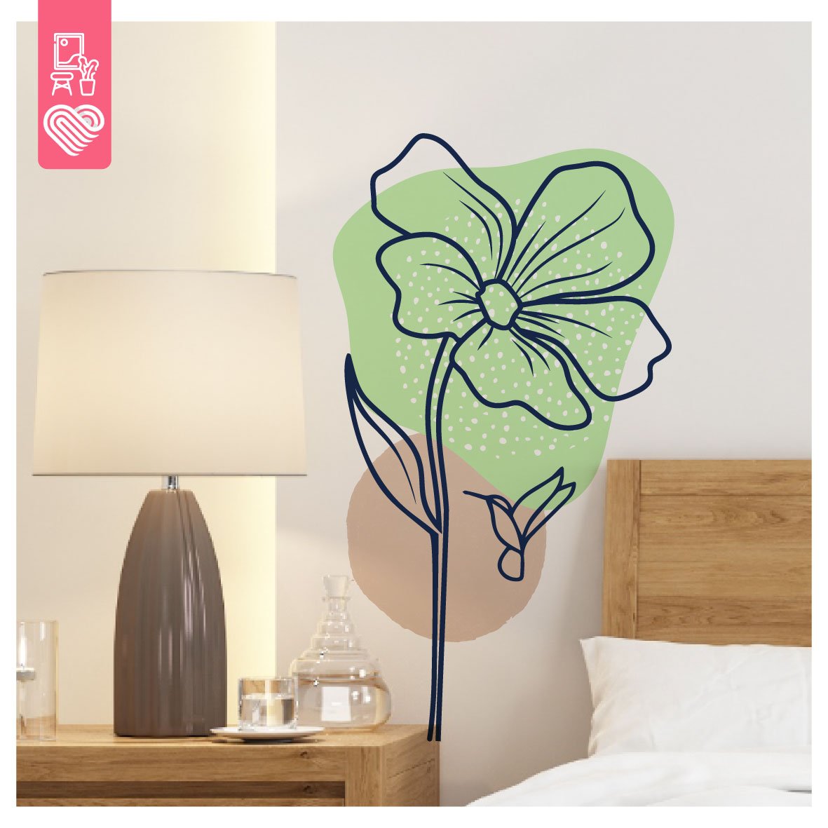 WEB DECO 29 41 VINILO DECORATIVO - FLORAL COLORES MINIMALISTA FLORENCIA - 5485