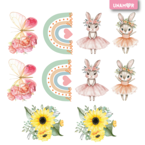 STICKERS INDIVIDUALES X10 - PRIMAVERA DECO