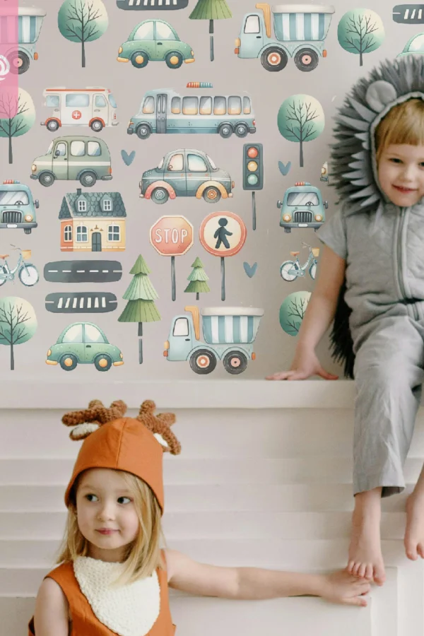 VINILO DECORATIVO - PLANCHA CIUDAD AUTITOS - 3135