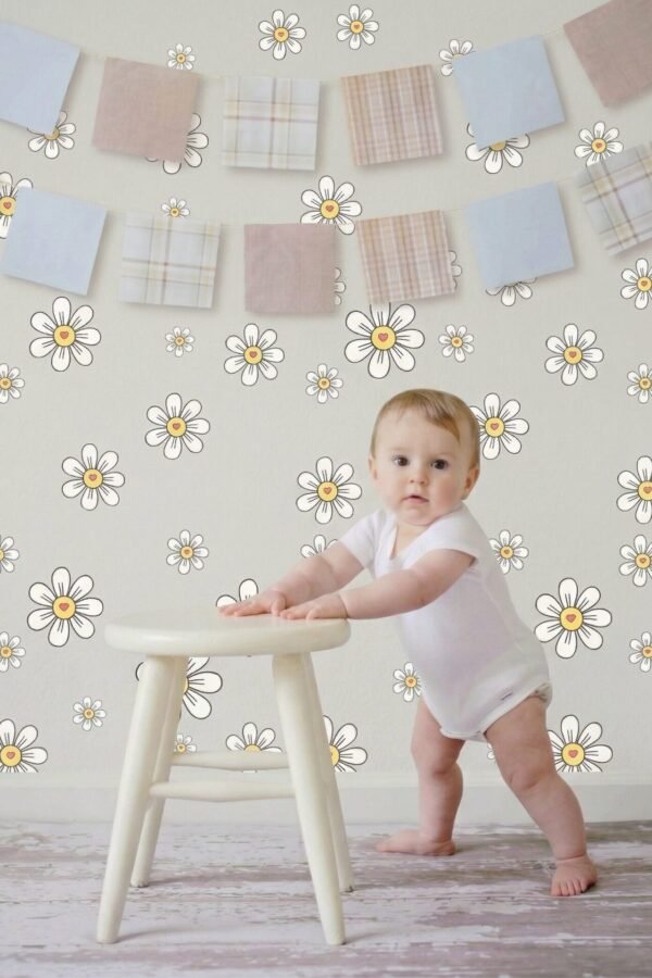 VINILO DECORATIVO - MARGARITAS blancas - 1412