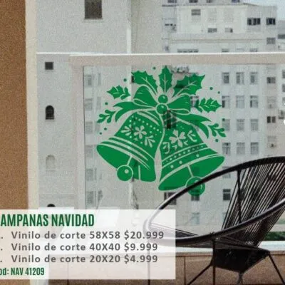 VINILO DECORATIVO - CAMPANAS NAVIDAD - 41209