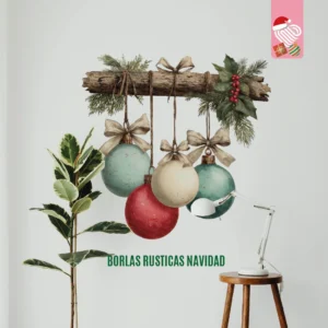 BORLAS RUSTICAS NAVIDAD - 41204