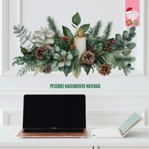 RAMO EUCALIPTO CON VELA NAVIDAD - 41206